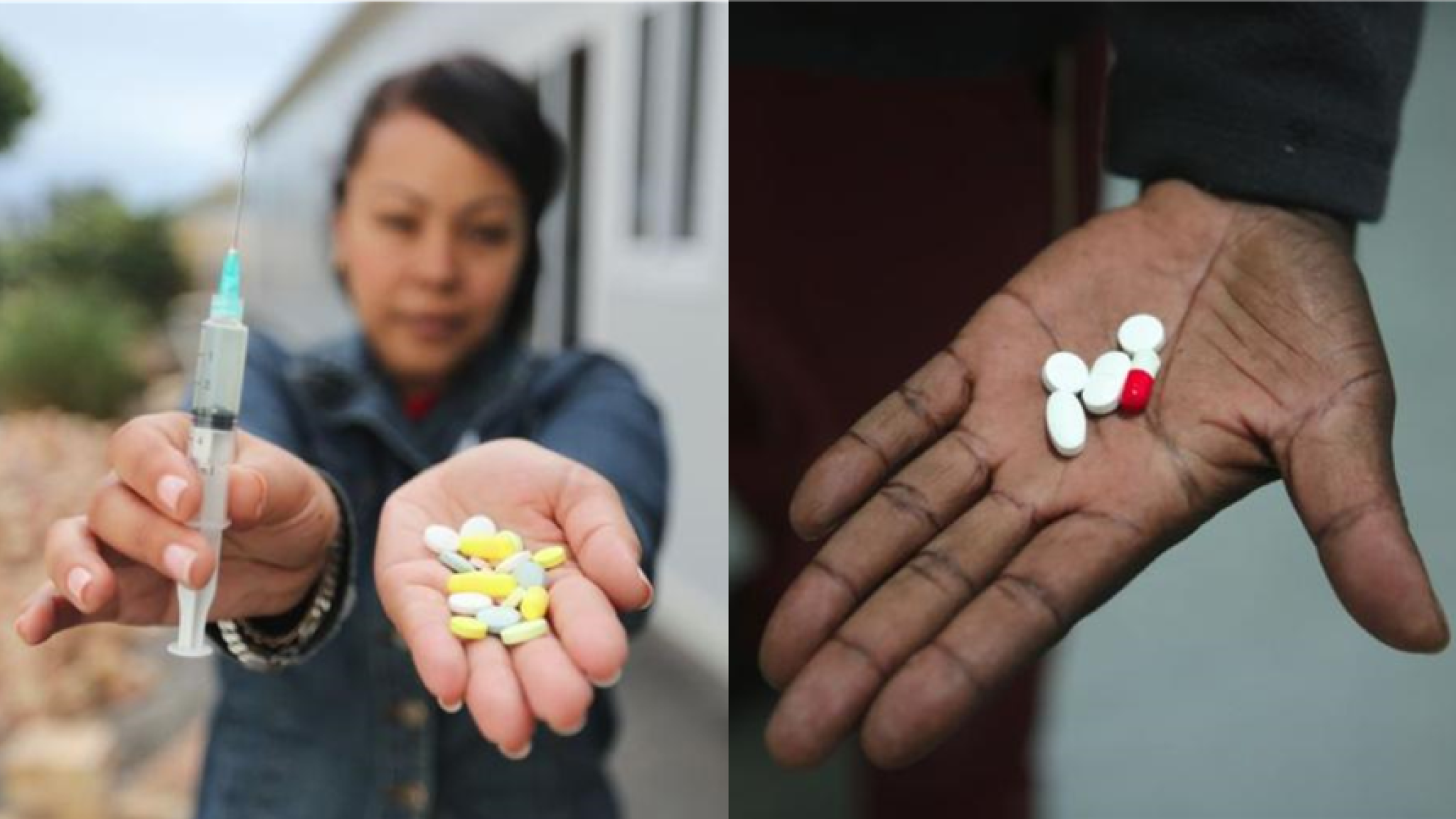 Current recommended treatment regimen for highly drug-resistant TB (left) versus the BPaL regimen (right).