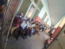 People waiting in healthcare center in Mozambique
